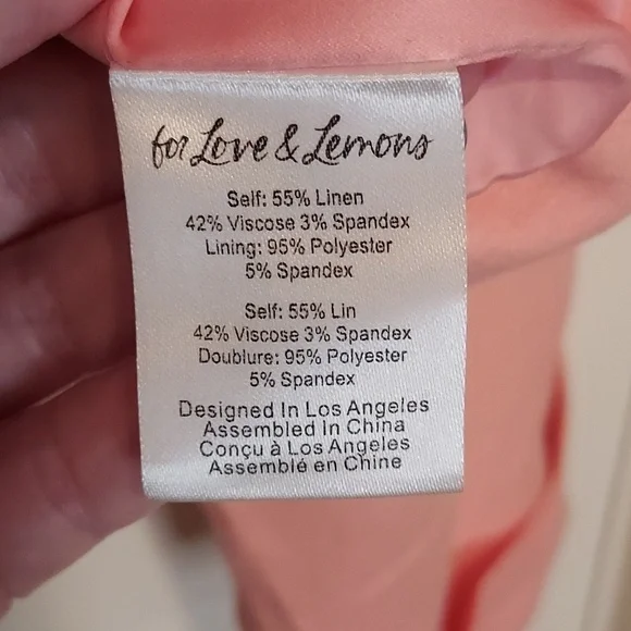 For Love and Lemons Peach Linen Blend Cropped Blazer Size XL - Picture 9 of 14